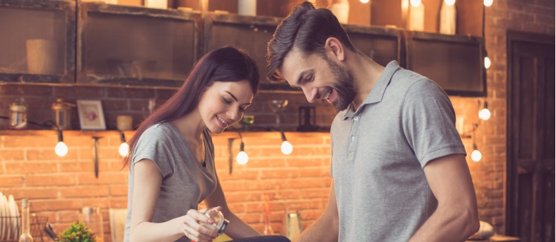 Young couple in kitchen