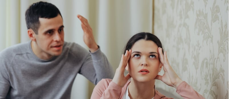 Husband yelling at wife
