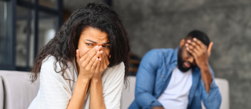 Young couple having conflicts 