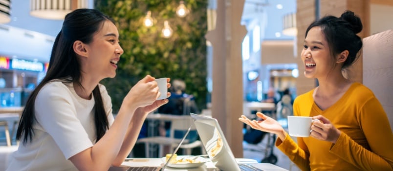 Beautiful woman on a dinner date with her friend