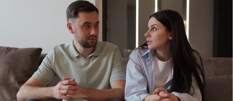 Young unhappy couple