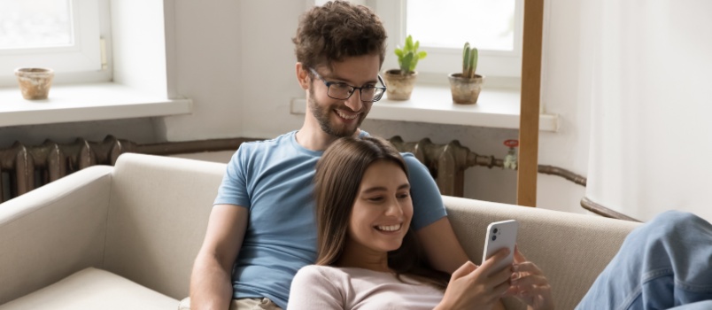 Young couple having fun