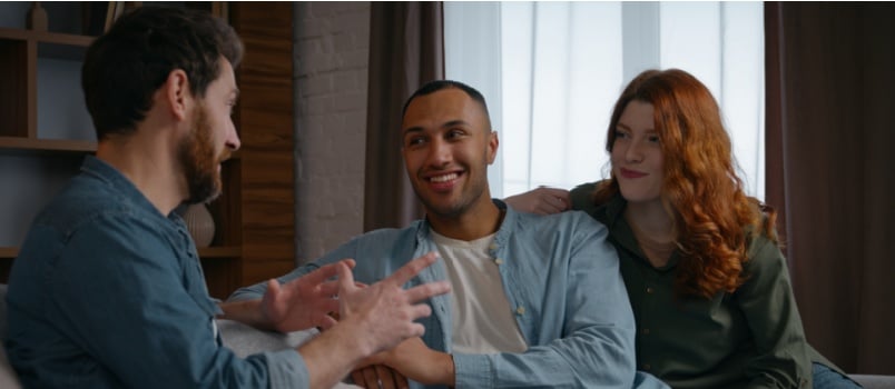 Friends having house party