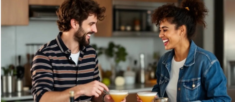 Young loviong couple having fun