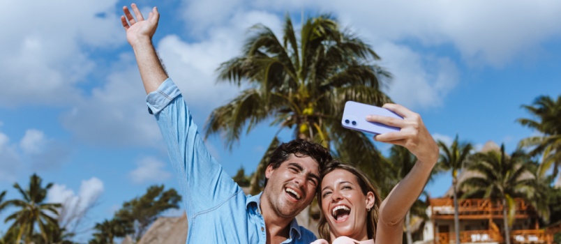 Couple celebration on beach
