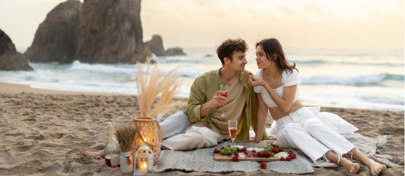 Young couple on a picnic 