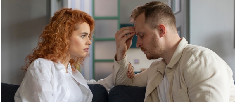 Woman cheating on man