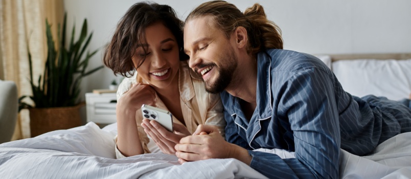 Young couple having fun