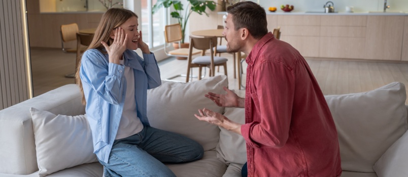 Young couple having conflicts