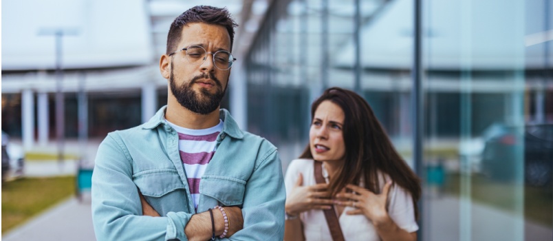 Young couple having conflicts