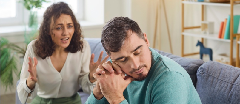 wife shouting at husband