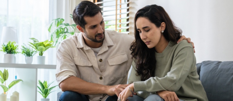 Couple supporting each other