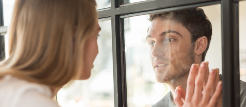Couple looking at each other