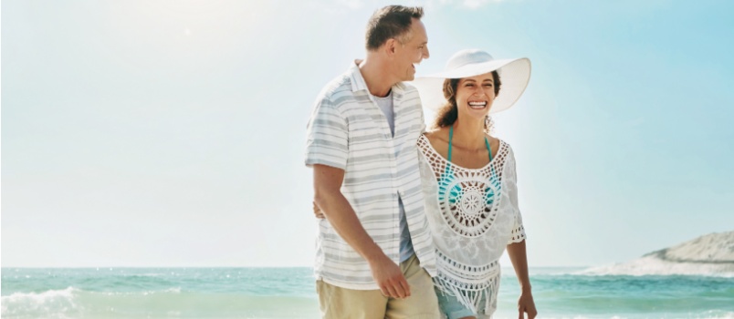 couple enjoying on beach