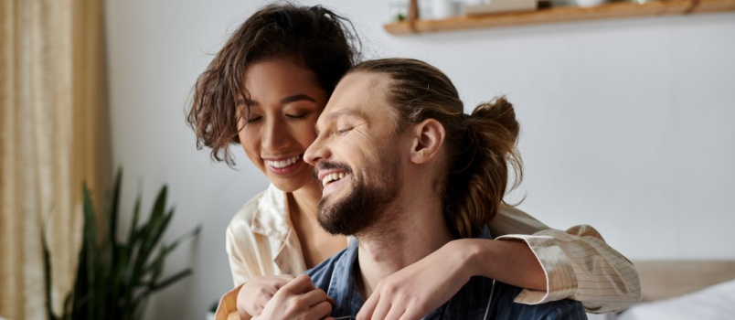 Couple embracing each other love