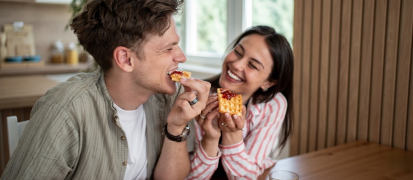 Young couple enjoying having fun 