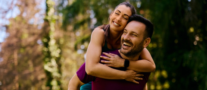 Couple enjoying outdoor in park 