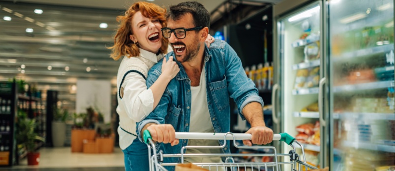 Couple doing shopping together