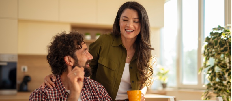 Couple enjoying conversation