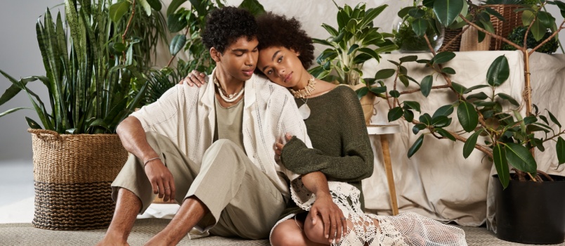 Young couple embracing each other