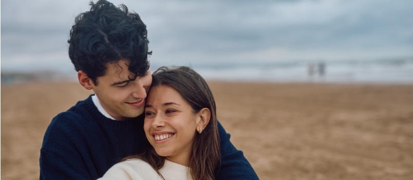 Young couple embracing love