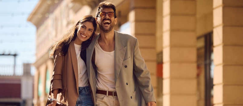 Happy couple hvaing fun