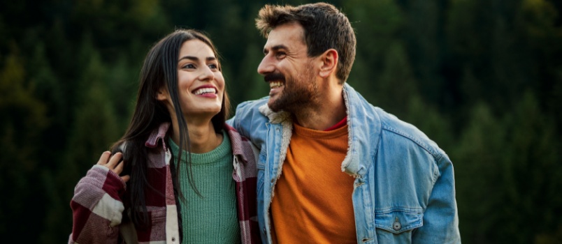 Couple embracing each other