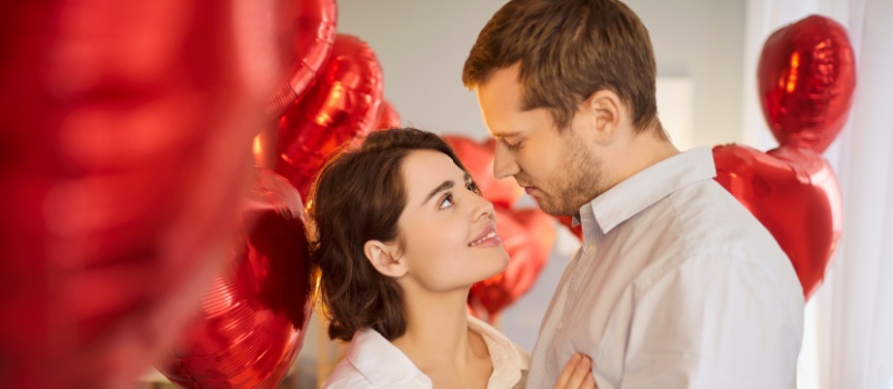 Couple celebrating together