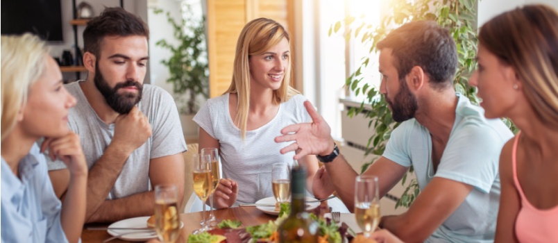 Group of friends having fun together