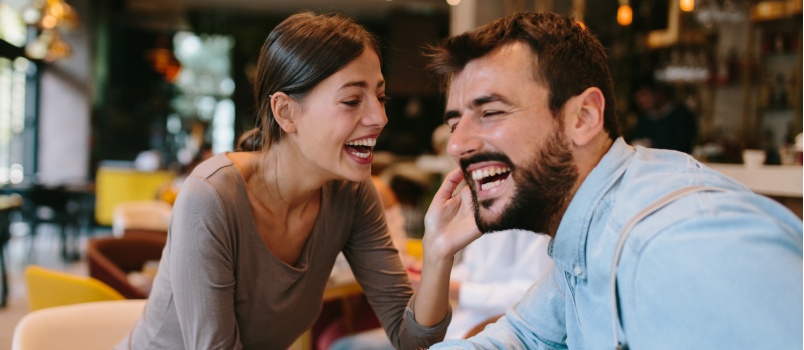 Young couple enjoying conversation