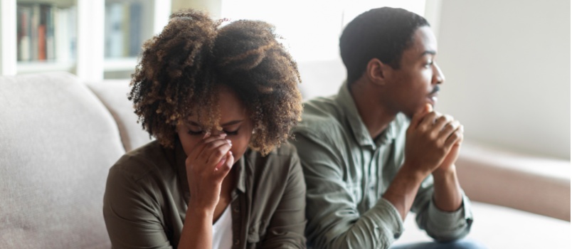 Young couple having relationship problems