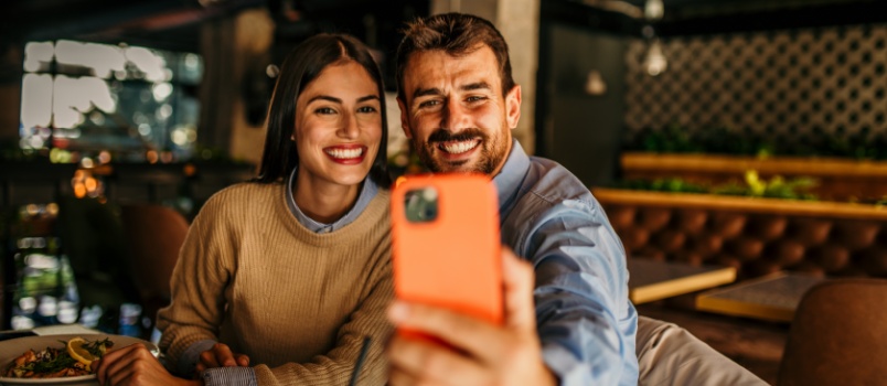 Couple taking selfie