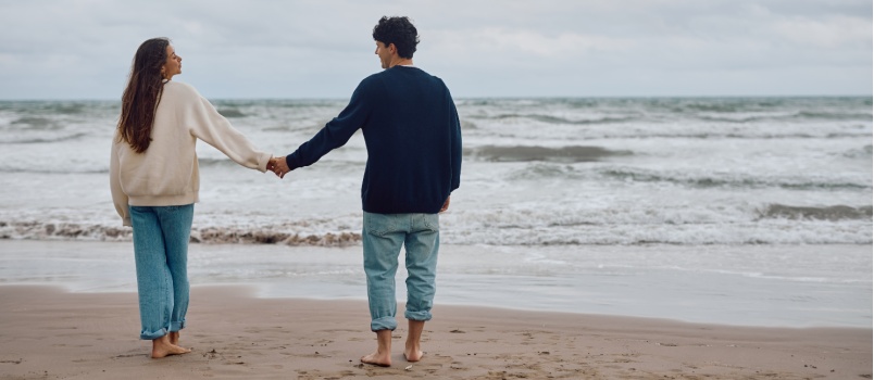 Young couple on beach