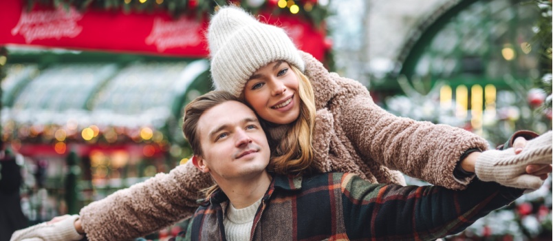 Young loving couple embracing each other