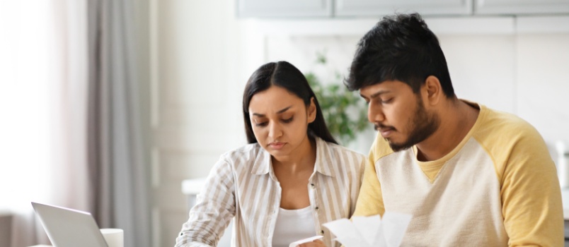 Young stressed couple