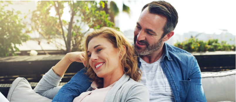 couple relaxing on couch