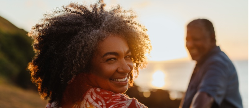 Senior couple embracing each other