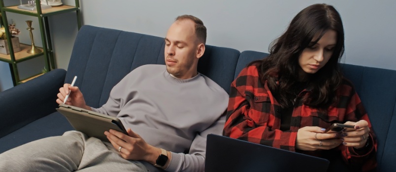 Couple busy in their system