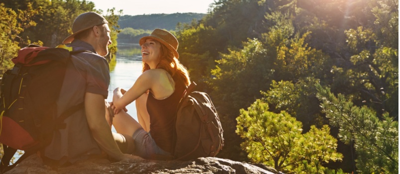 Young couple on treck