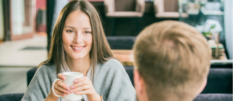 Young couple on a coffee date