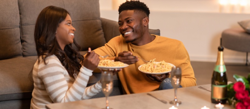 couple enjoying meals