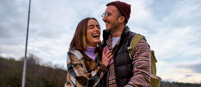 Young happy loving couple