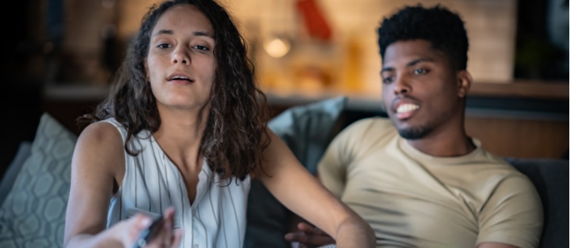 couple watching TV together
