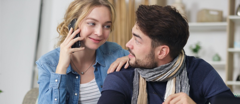 locing couple looking at each other