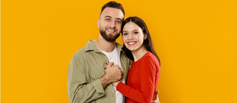 Young happy loving couple