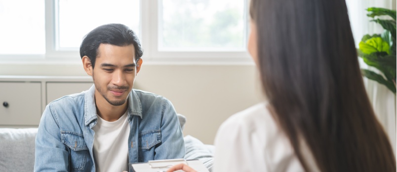 Man taking theraphy session