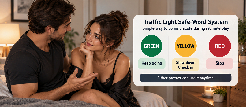 Traffic light safe-word system for consensual intimacy