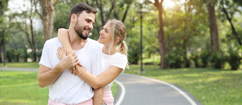 young loving couple enjoying together
