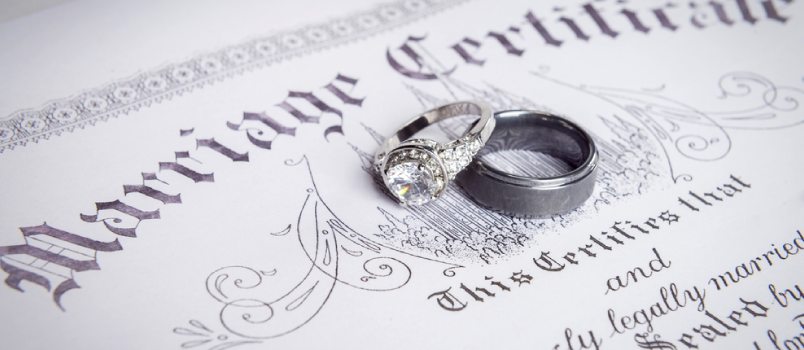 Bring your marriage license to your wedding ceremony 